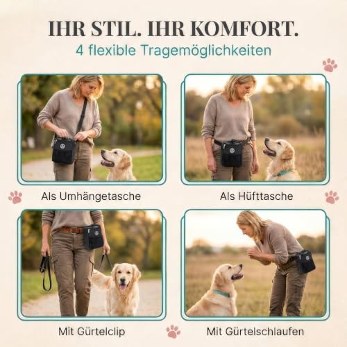 HUND IST KÖNIG Premium Leckerlitasche für Hunde - Gassi Tasche Hund