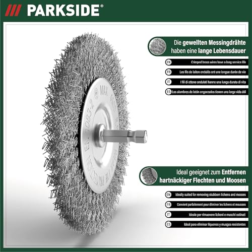 Parkside Fugenbürste Metallbürste mit Drahtborsten | Ersatzbürste aus Metall zur Entfernung von Flechten und Moos | für Parkside Universalbürste Fugenbürste PUB 500 A1 und PUB 500 B1