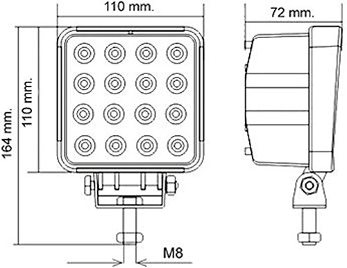 1 pièce AMA professionnel LED 48 W 3200 Lumens Projecteur de travail très résistant emballage d'origine