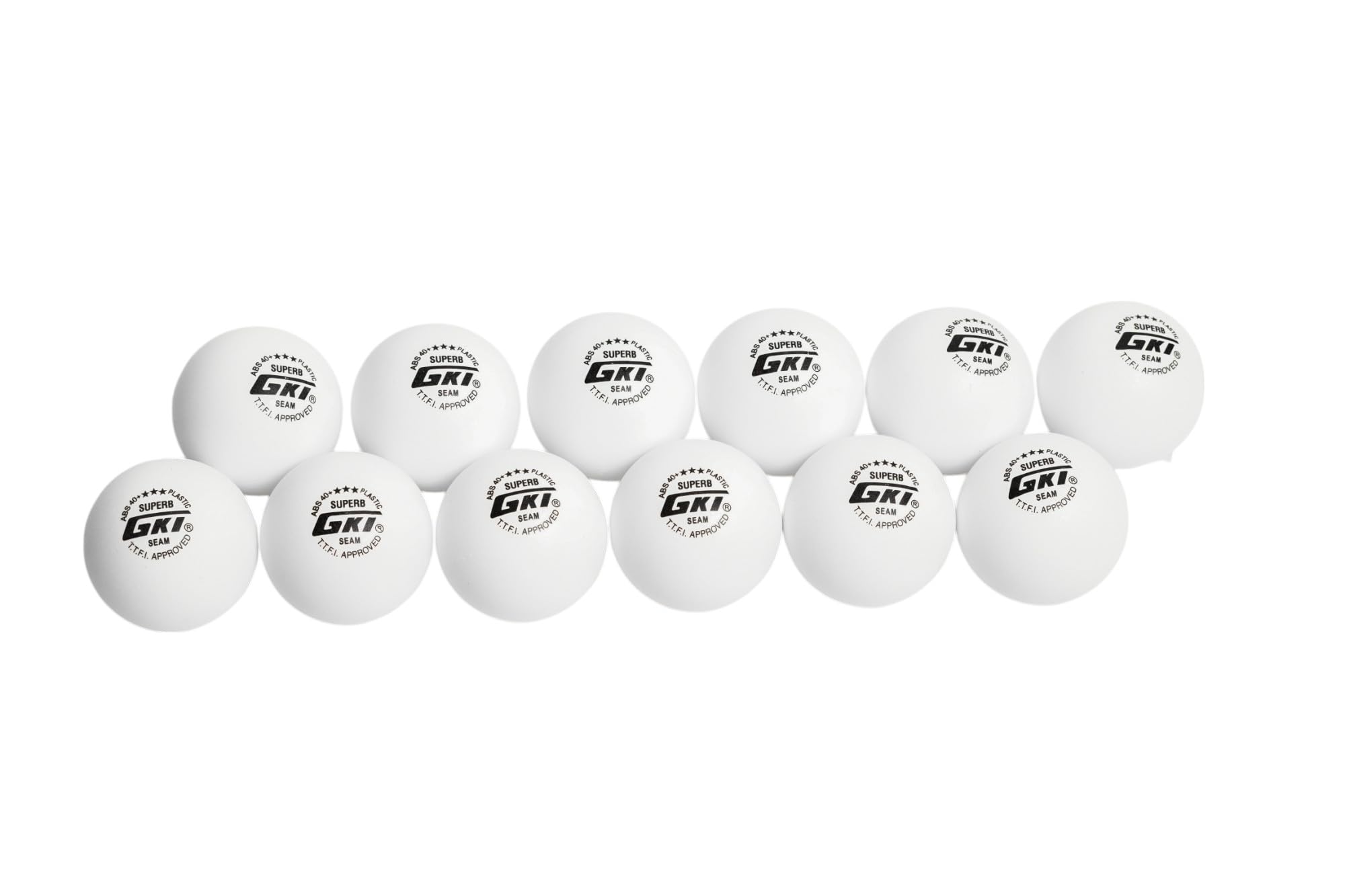 GKI Plastic Superb Tennis Ball (White, 40+) Standard Size, Pack of 12 1