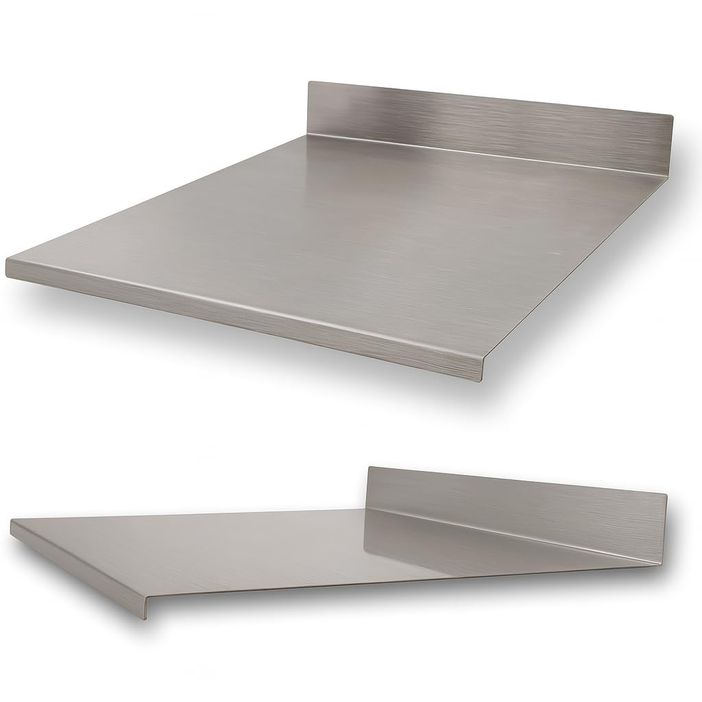 ZoiMania – Tabla de acero inoxidable para uso alimentario – Varios tamaños – Profundidad 60 (L90 x P60 x 7 x 3 cm)