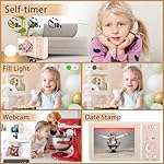 Digital Camera, 4K Cameras for Photography, Digital Point and Shoot Camera with 56Mp Autofocus 20X Zoom Anti Shake, Video Camera with 32GB SD Card for Adults, Teens, Beginners(Pink) - Image 5