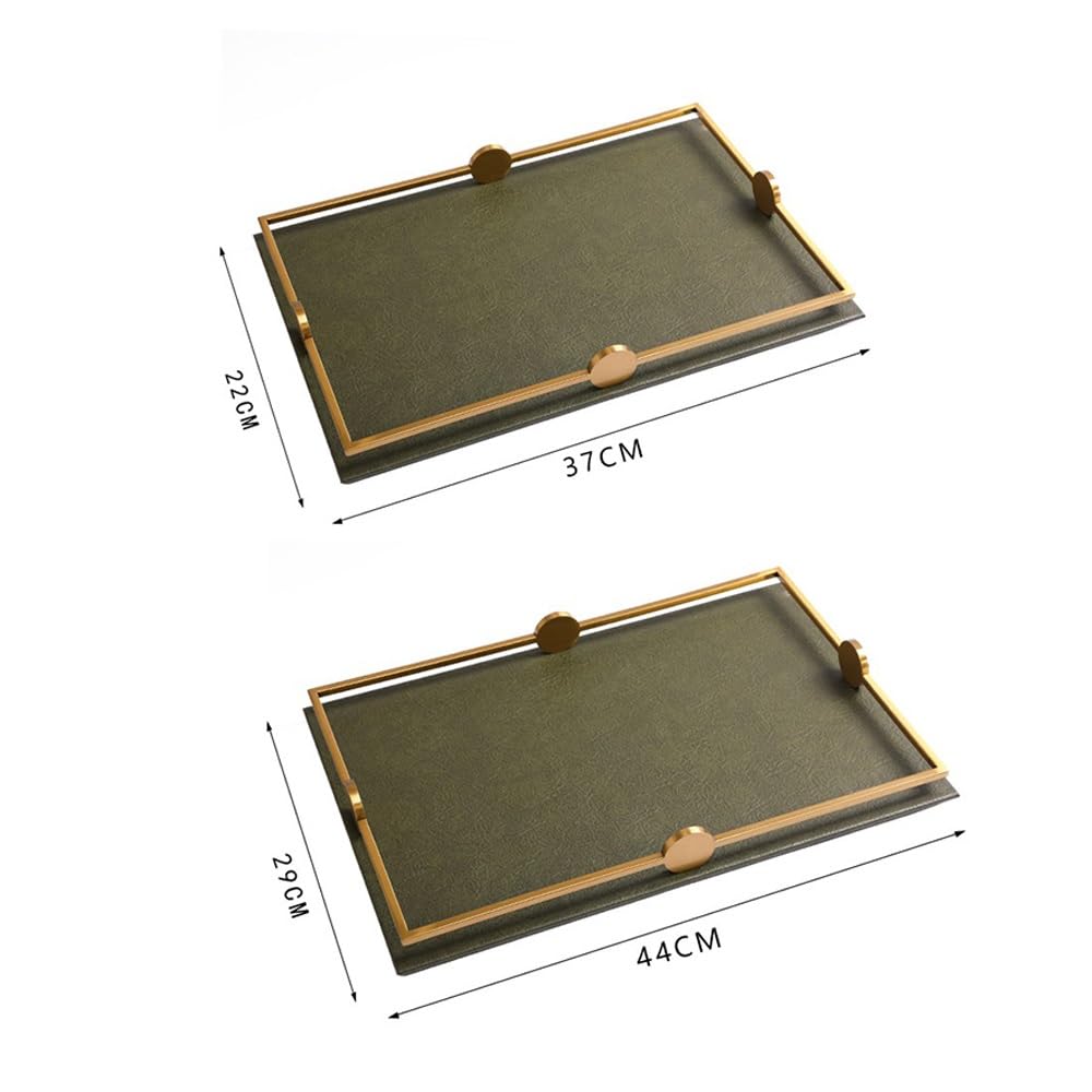 Serviertablett für Couchtisch, dekoratives Ottoman-Tablett, rechteckiges Ledertablett für Wohnzimmer, Bett, Schminktisch (klein)