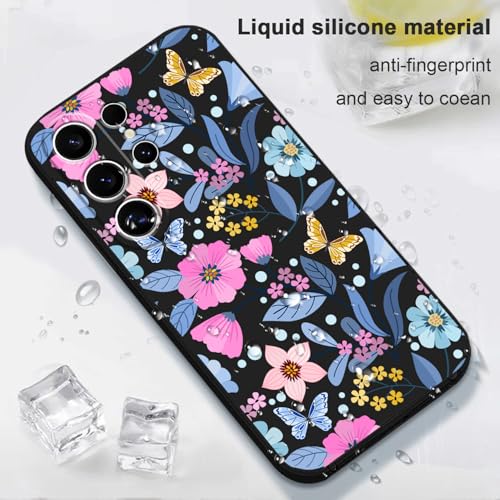 Coque fine antidérapante LEECG protection légère fleur noir - 6