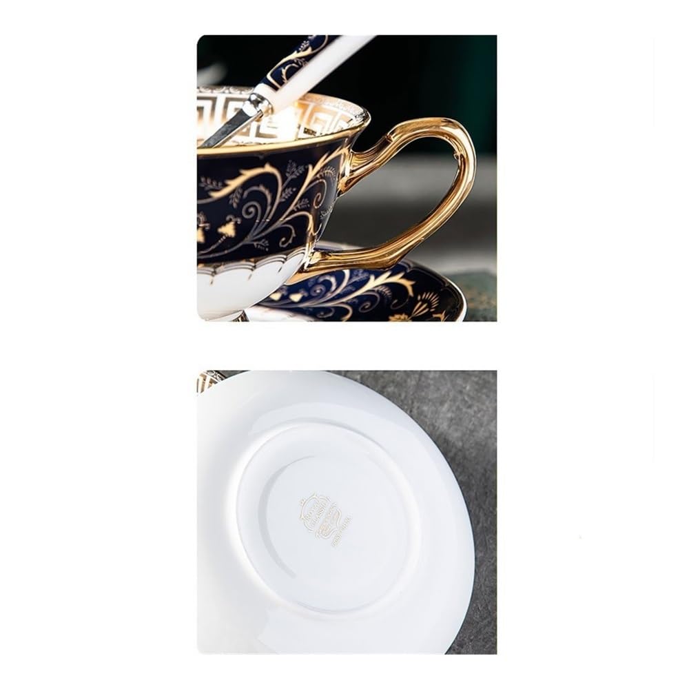 Kubki Zestaw do kawy w stylu europejskim, filiżanki z porcelany kostnej retro, ceramiczne i spodki, wysokiej jakości wykwintny zestaw herbaty popołudniowej do Latte, Gorącej Herbaty, Mleka