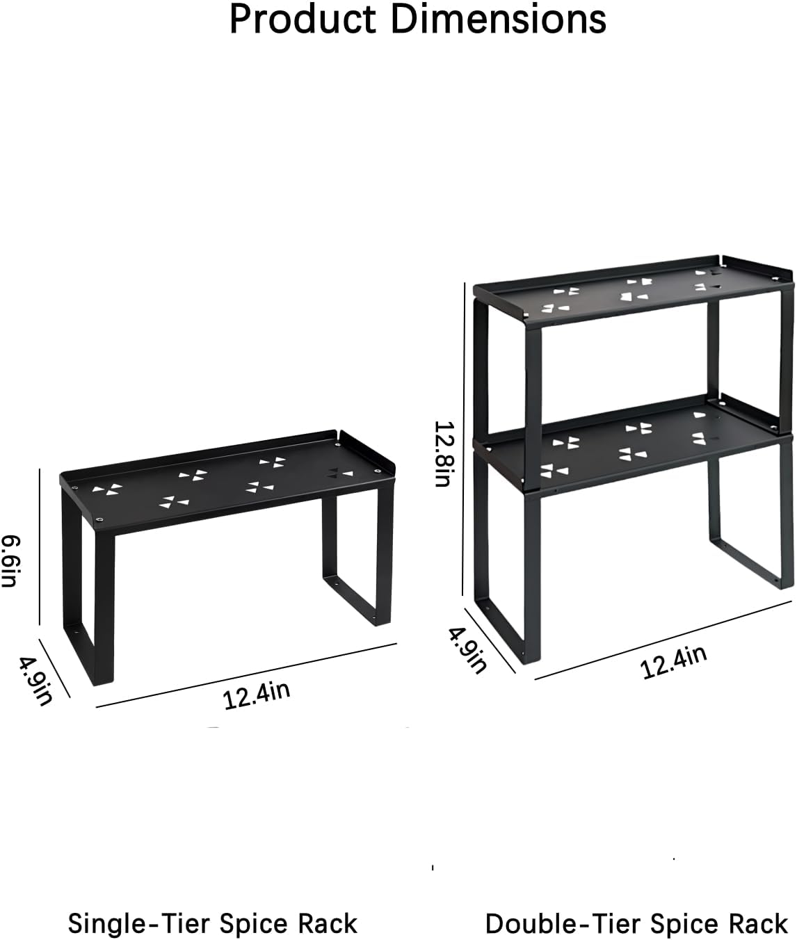 2 Pack Metal Storage Shelves Countertop Organizers, Shelf Risers, Stackable,Spice Rack - Image 2