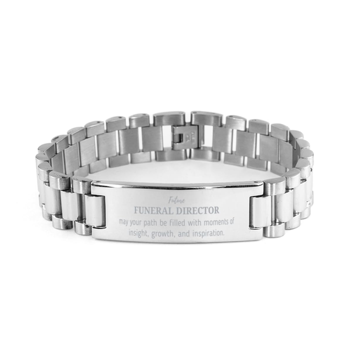 Future Funeral Director Gifts, May your path be filled with moments of insight, Graduation Gifts for New Funeral Director, Christmas Unique Ladder Stainless Steel Bracelet For Men, Women, Friends