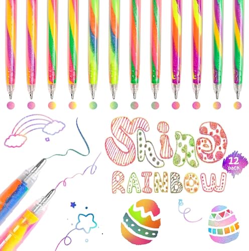 maritcan Schultüte Füllung Mitgebsel Kindergeburtstag 12 Regenbogen-Leuchtstift Einschulung Mädchen Schulanfang Mädchen Geschenke 3-12 Jahre Bastelset Kinder ab 6 Jahre Einschulung Junge