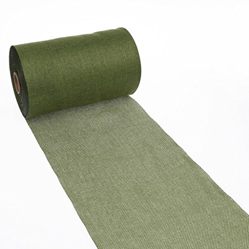 Deko AS GmbH Table runner, shabby chic style, linen look, 20 cm, olive green (69-200-25-32), 20cm x 25m