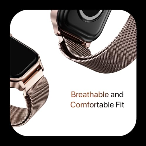 Image of Fire‑Boltt Rise Round Smart Watch 1.85″ HD Display with Bluetooth Calling, Rotating Crown, AI Voice Assistant, SpO2 & Heart Rate Monitor,120+ Sports Modes, IP67 Waterproof Metal Smartwatch - Rose Gold