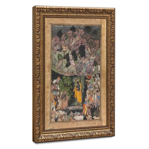 Mont Govardhan impression sur toile Krishna pour embellir votre bureau zen