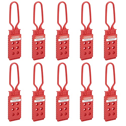 Image of 10Pack Lockout Tagout Hasp, Tamper-Proof Padlock Hasp, Non-Conductive Polypropylene Lockout Hasp with 6 Holes, Insulated LOTO Device Tamper-Proof and Impact-Resistant Loto Hasps