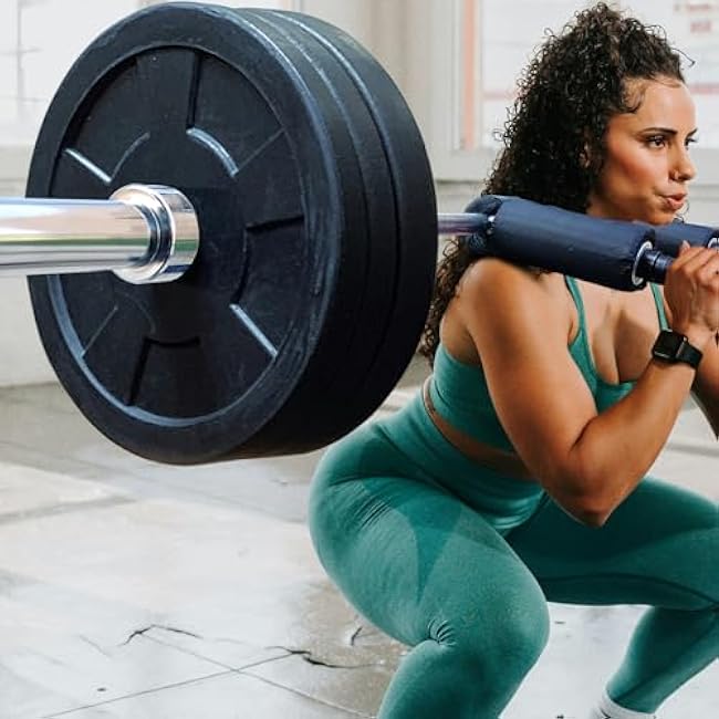 Safety Squat Bar,Safety Squat Bar With 2 Barbell Clips,2 inch Sleeve Barbell with Comfortable Neck Pad,Handle Removeable, ideal for Free Weights Strength Training