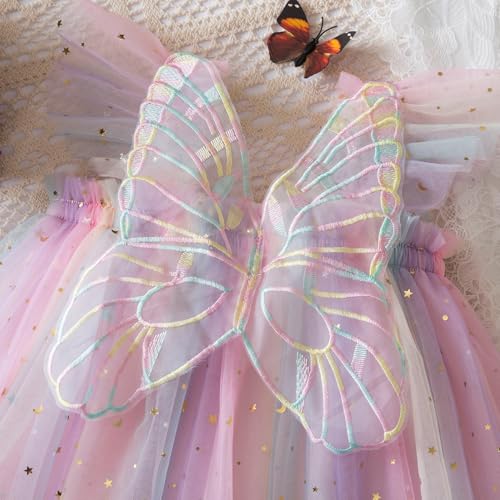 Baby Girls Tulle Tutu Dress Summer Birthday Party Babydoll Dresses Size 6M-5T4