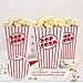 40-Pack Movie Night Popcorn Boxes for Party - 11oz Red and White Paper Bucket Bags for Popcorn Machine, Movie Theater Decor Pop Corn Container, Carnival and Circus Party Pop Corn Bowl - Small