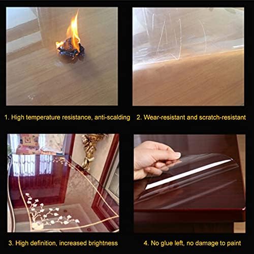 Miniatura 6 de VALINK Película protectora transparente autoadhesiva para mesa, protector de pared contra salpicaduras de cocina, adhesivo transparente a prueba de