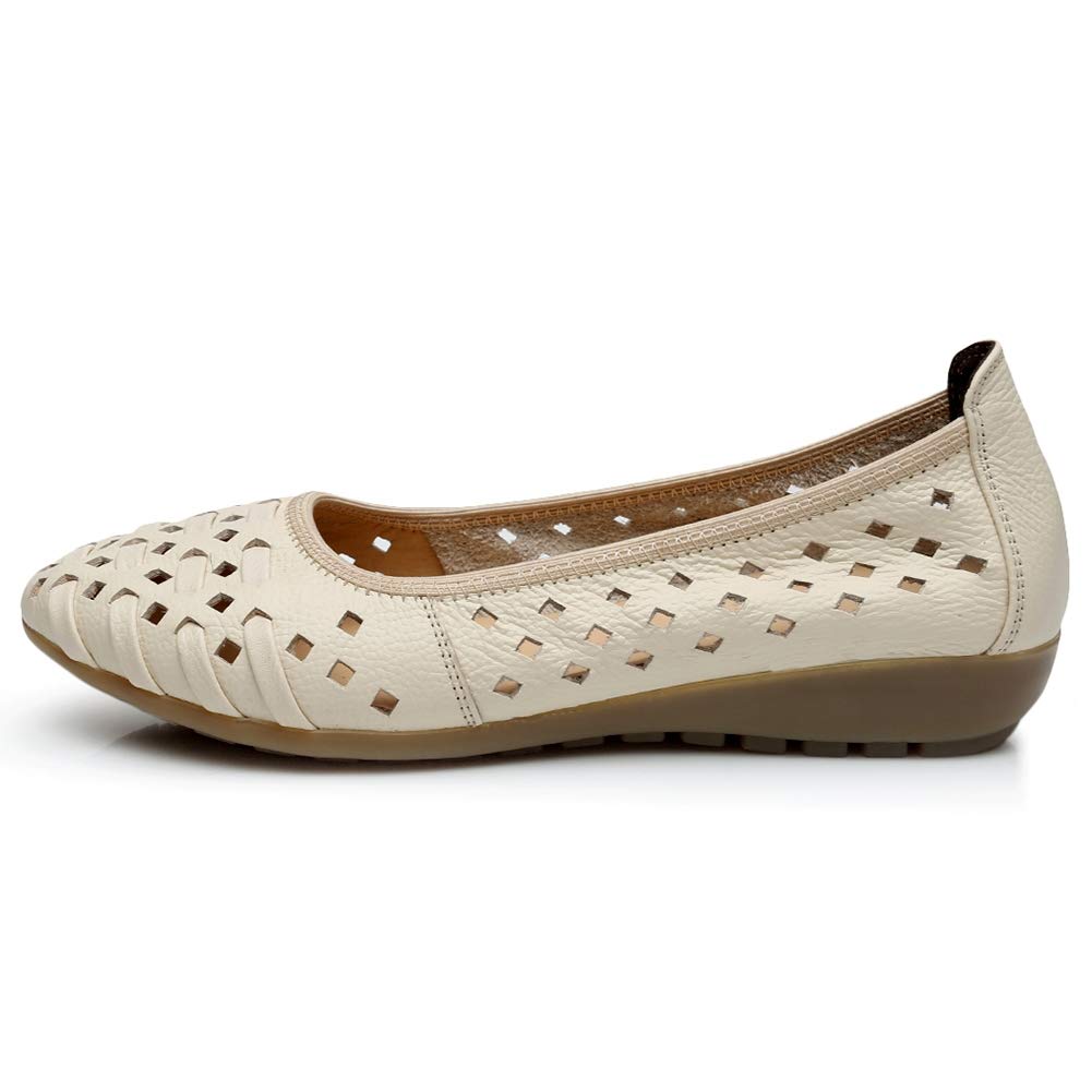 rismart Mujer Hueco Comodidad Ponerse Espacio De Trabajo Inteligente Cuero Bailarinas Zapatos