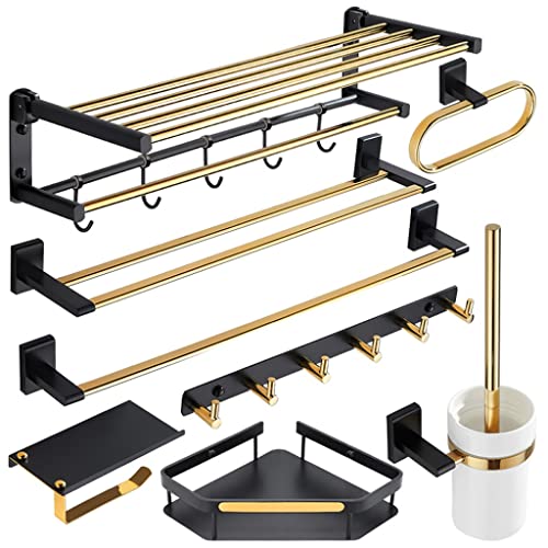 Barra individual de 60 cm oro negro para toallas de baño XXZ 4