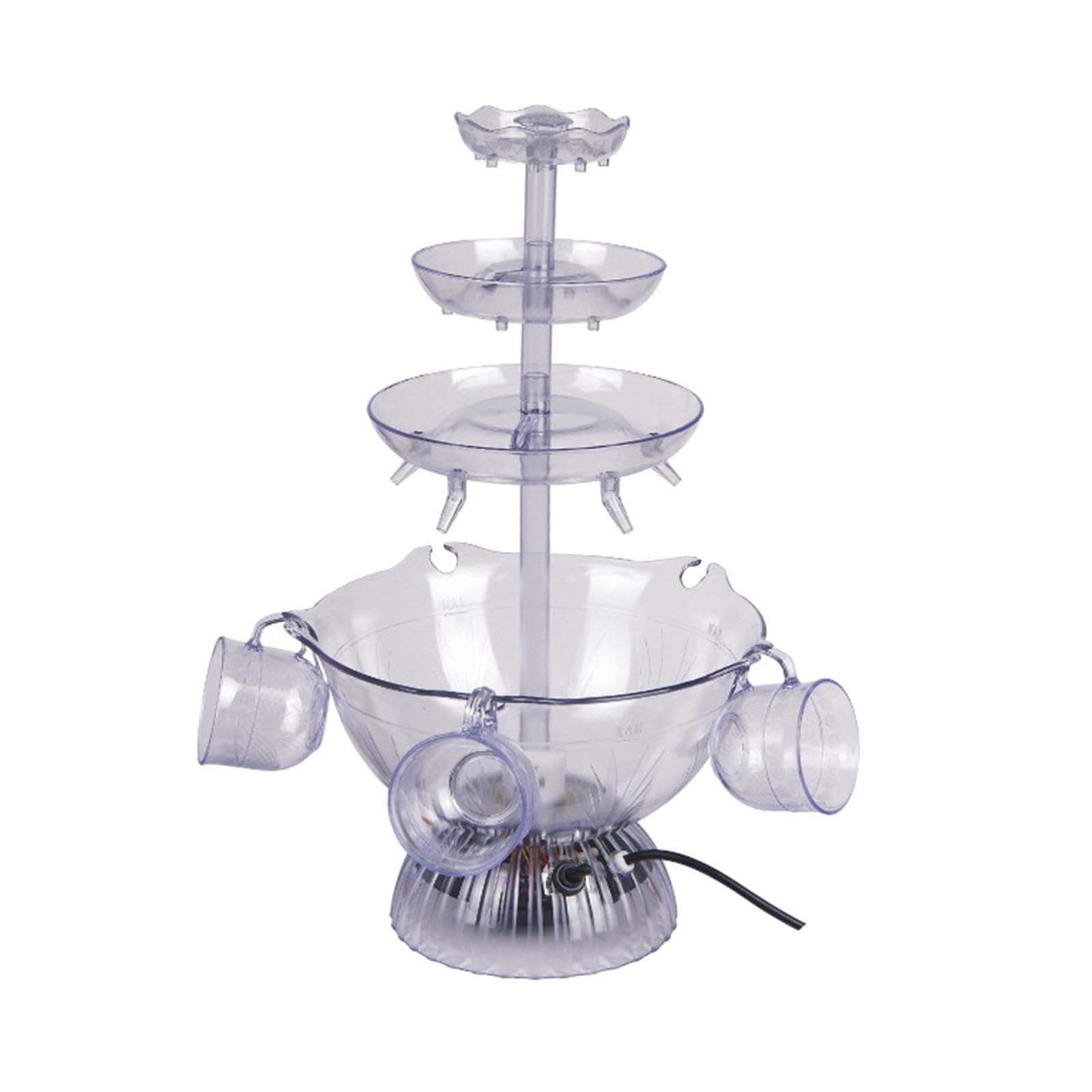Fuente para fiesta de 3 niveles de amplia aplicación, adorno decorativo, fuente para beber vino cóctel eléctrica 3 niveles mezclada