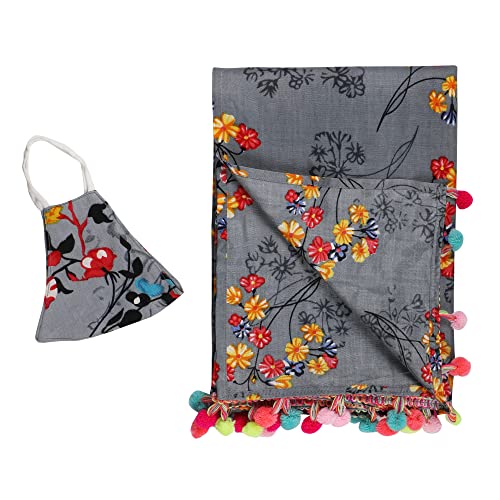 Image of Cotton Nursing Cover | Feeding Shawl | for Women & Mothers (Grey)