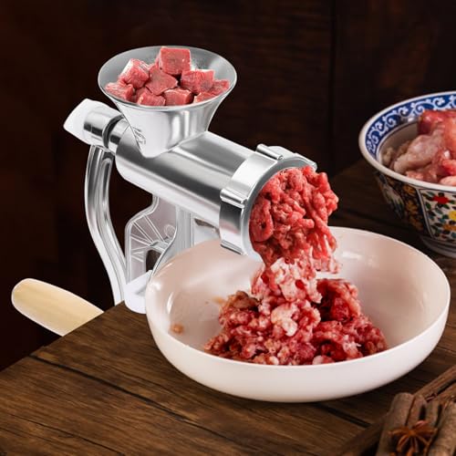 Manual Meat Grinder, Sausage Stuffer, with Adjustable Table Clamp, 2.6 In, with Stuffer, Can be Used for Mincing Meat, Fish, Garlic, Dried Peppers