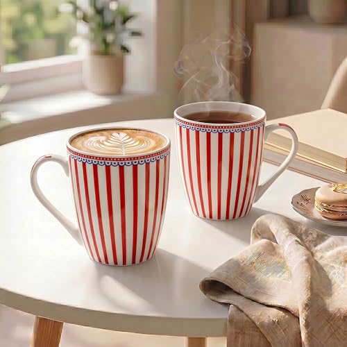Image of UPC Premium Bone China Coffee Mug Set of 2 | Elegant Ceramic Tea & Coffee Cups for Home, Office & Cafe | Lightweight, Durable, Microwave & Dishwasher Safe Mug Set | Luxury Drinkware Collection