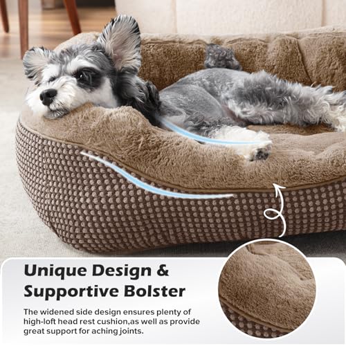 Image of Dog Bed Medium Size, Orthopedic Warming Soft Calming Sleeping Durable with Anti-Slip Bottom