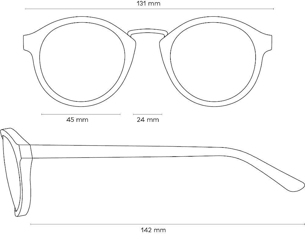 TAKE A SHOT Sonnenbrille Damen Holz Schmal Runde Gläser, Metall-Steg, UV400 Schutz - Holz-Sonnenbrille Herren