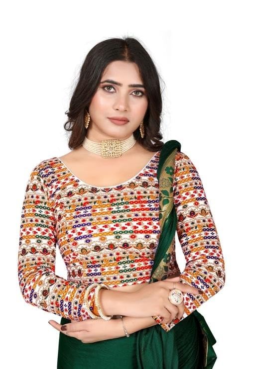 Round Neck Aztec Print Pattern Long Sleeves Full Stretchable Blouse for Women and Girls-picture-13