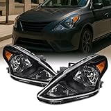 Top 10 Best Nissan Versa Headlights Reviews & Comparison 11 AKKON - Fit 2015 2016 2017 2018 2019 Nissan Versa Sedan 15-19 Headlights Headlamp Black Housing Assembly Pair/Set