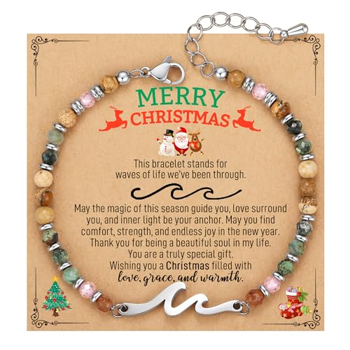 Image of TONY & SANDY Friend Gifts for Women, Unique Birthday Gifts for Women, Sister Gift from Sister, Wave Bracelet, Christmas Stocking Stuffers for Woman Female, Bestie Friendship Bracelets