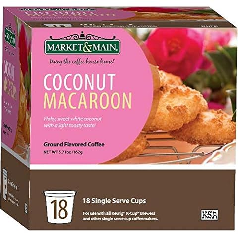 Market & Main OneCup, Coconut Macaroon, Compatible with Keurig K-cup Brewers, 18 Count Cover