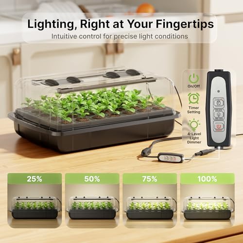 Plateau de démarrage de graines avec lampe SUNCOZE pour semis en intérieur