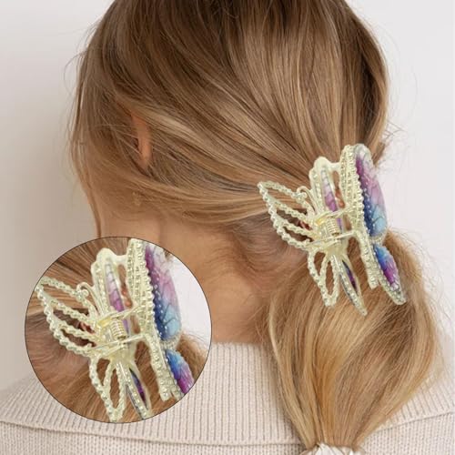Pinza para cabello con diseño de mariposa y cristales miniatura 3