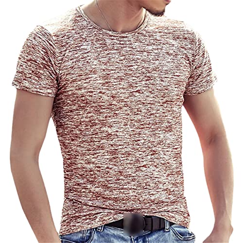 T-shirt décontracté manches courtes homme coupe ajustée grande taille Roquorl M