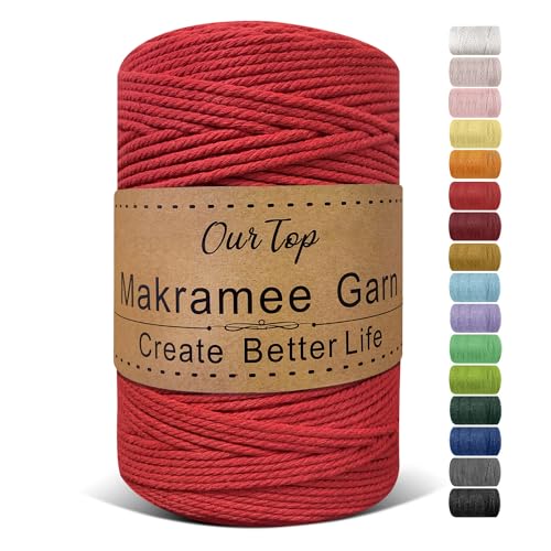 OurTop Macrame Cord 3mm x 300m Red