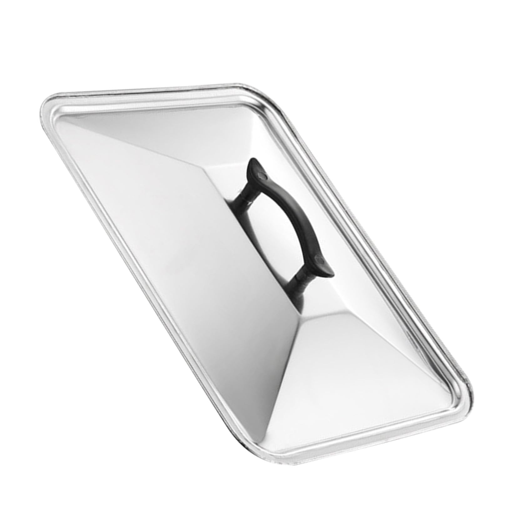 BESPORTBLE Edelstahl Deckel für Töpfe und Pfannen Ölbeständiger Spritzschutzdeckel mit Eleganter Textur Rechteckiger Pfannenschoner Praktisches Küchenzubehör für Zuhause