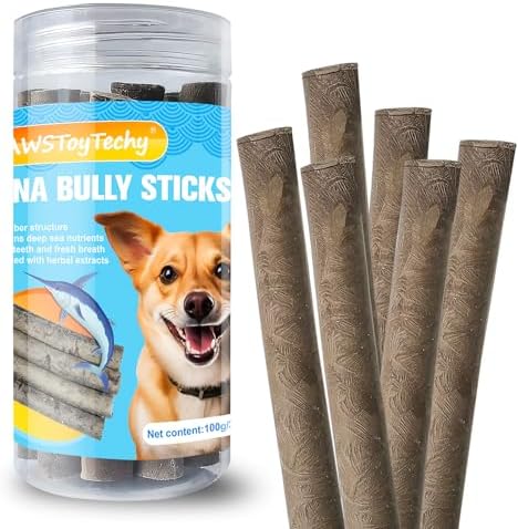 Tuna Sticks for Dogs – Natural Dental Chews with Deep Sea Nutrients & Herbal Extracts, Training Dog Treats for Puppies & Dogs, Promotes and Freshens Oral Health & Appetite Stimulation, 100g/3.5oz