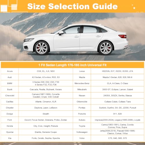 Image of GUNHYI 16 Layers Car Cover Waterproof All Weather, Heavy Duty Full Exterior Cover Universal Fit Sedan Toyota Corolla /Prius, Honda Civic, vw Jetta, Kia Forte, Nissan Sentra, Hyundai Elantra etc.