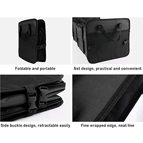 Ofband Collapsible Car Trunk Organizer With Cooler Bag,3 Compartments With Folding Buckle&Reinforced Handles Portable Car Organizers And Storage For Suv Car Truck Camping (Black) #TOP3