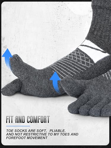 Image of Fourluoo 3 /6 Pairs Women Toe Socks Cotton Breathable Ankle Five Toe Socks for Men Women Athletic Running