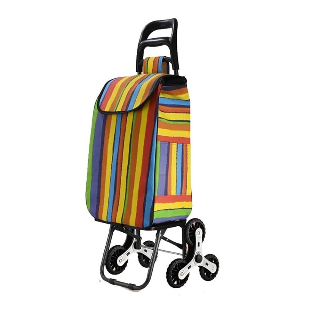 shopping trolley on wheels, 6 Wheels Stair Climbing Trolley Bag Detachable 35L Large Shopping Cart(A)