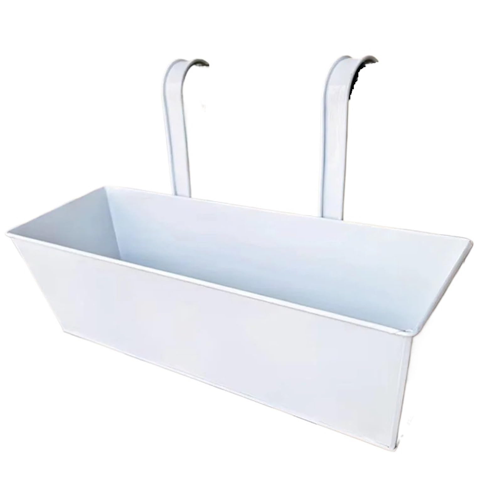 RTBVGHJIK Iron Outdoor Plants Planter Rustproof Fence Buckets Wall Mount Window Box Weather-Resistant Hanging Flower Pots for Outdoor Plants(White)