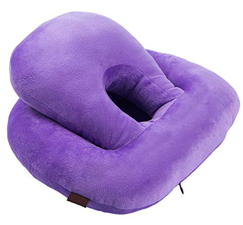 Alibo Face down pillows for eye surgery,Ear Pierceing Pain Relief Office head neck rest napping pillow with breathable hole,Nonslip Tavel Desk Pillow