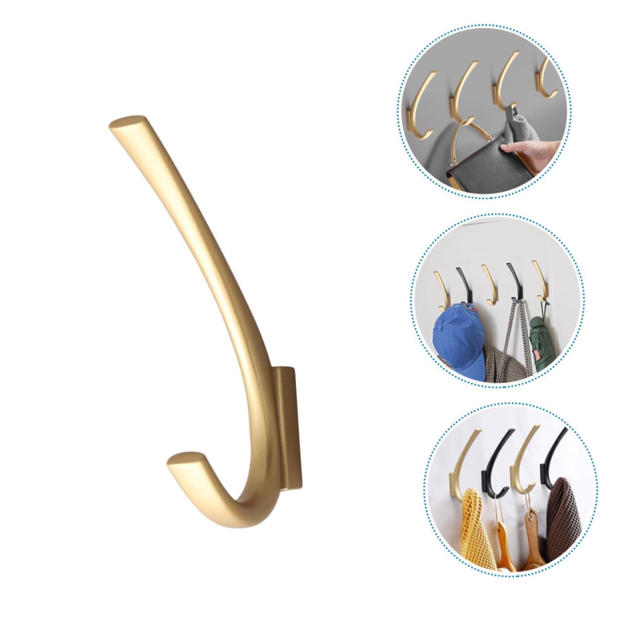 4piezas Ganchos De Pared De Metal Para Ropa y Accesorios Diseño De Perforación Para Baños y Habitaciones Ahorra Espacio