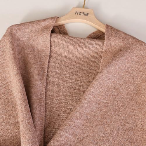 Striped Triangular Knit Shawl for Women Winter Fall Warm Casual Sweater Pashmina Shawls and Wraps Scarf Cape 20253