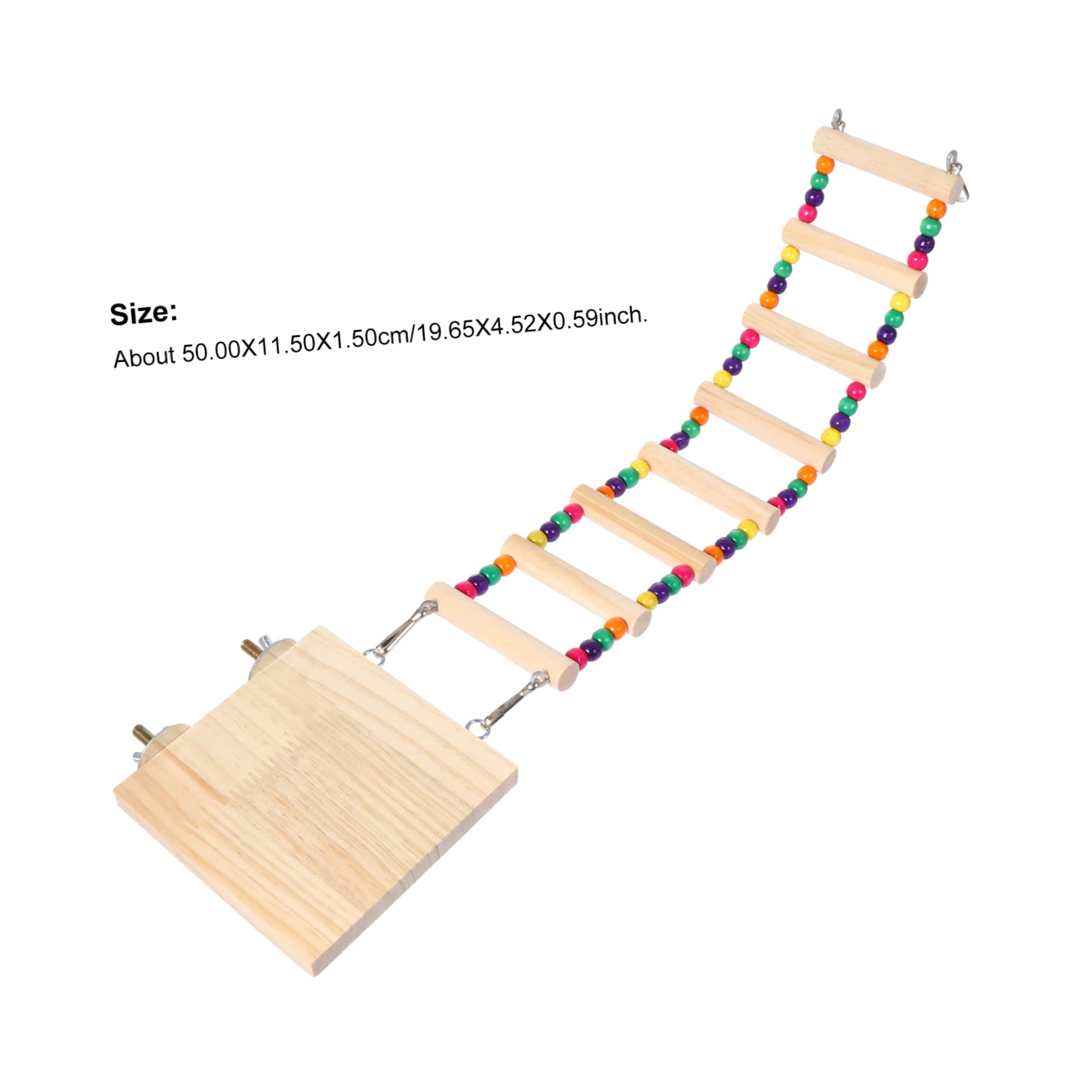 BUGUUYO 1Pc Wooden Parrot Ladder Toy with Beads Bird Standing Toy for Parrots Conures and Biting and Climbing Accessory for Parrot Cages