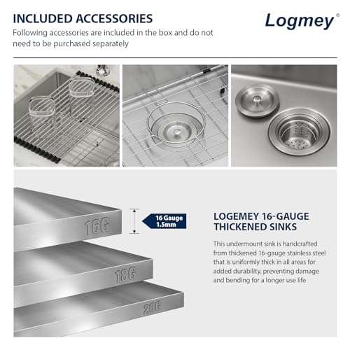 Logmey 32 Inch Undermount Kitchen Sink by Logmey - Used condition - Image 5