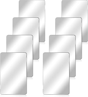 Comprar Bewudy 8 espejos acrílicos para pared, azulejos de espejo acrílicos de 6 x 4 pulgadas, calcomanías de espejo pequeñas autoadhesivas para pared, hoja de espejos rectangulares para baño, dormitorio