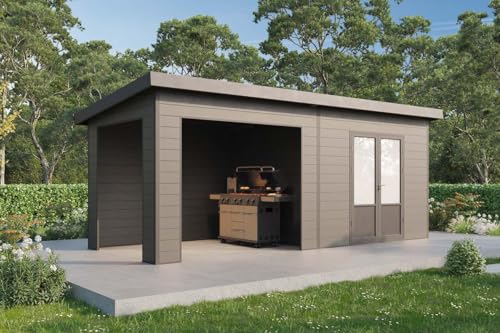 Finnhaus Wolff WPC Gerätehaus Tona 6024 28 Anthrazit Gerätehaus aus Holz/Kunststoff in...